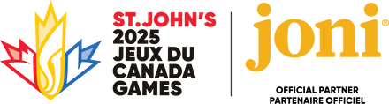 Logo for St. John's 2025 Jeux du Canada Games with 'joni' as the official partner.