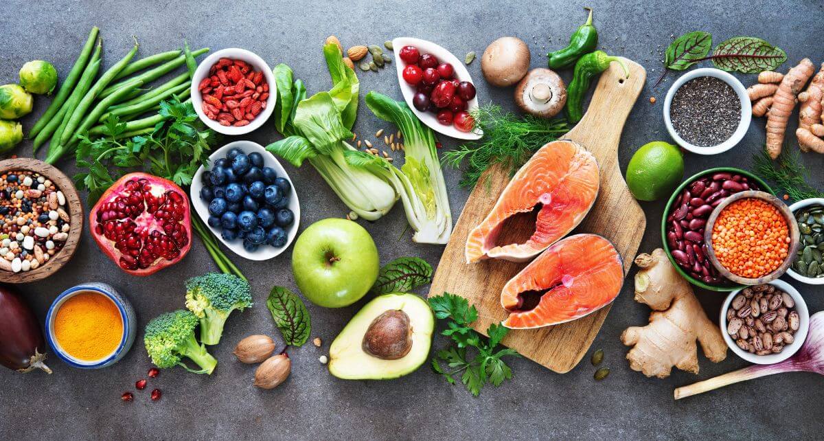 Rainbow of healthy foods