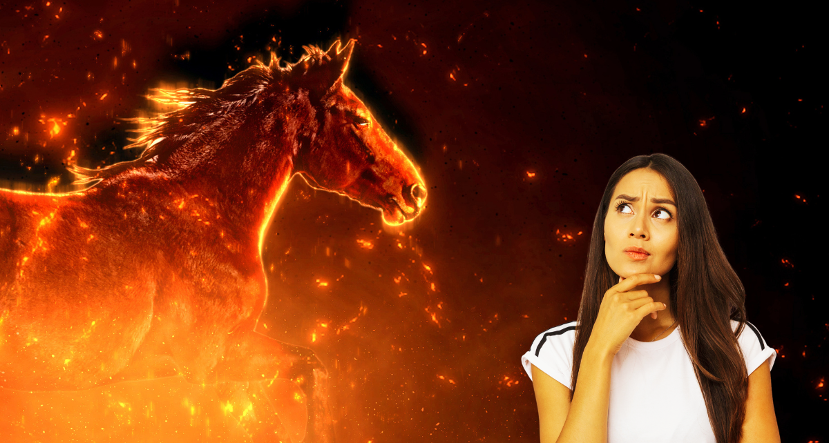 A woman looks at a Fire Horse and wonders about menstrual justice this lunar year