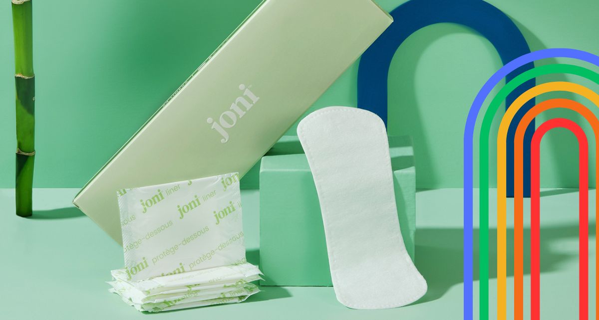 joni organic period care liners with a rainbow symbolizing inclusive periods