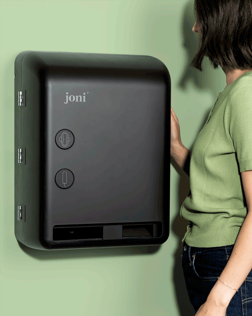 Gif of joni Model V smart dispenser in action