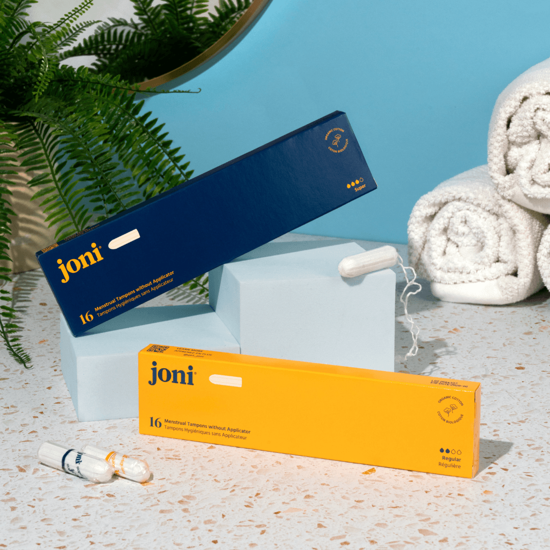 joni regular and super organic cotton tampons without applicators plastic free protection